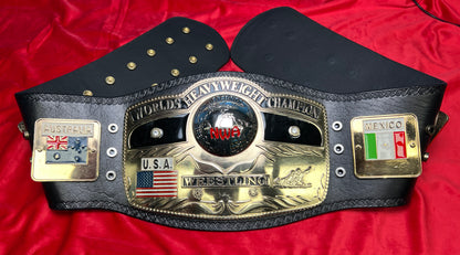 Fandu NWA Domed Globe Replica Championship Hand Crafted Real Leather Strap