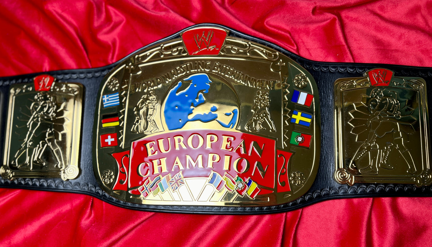 WWE European Replica Championship Hand Crafted Real Leather Strap
