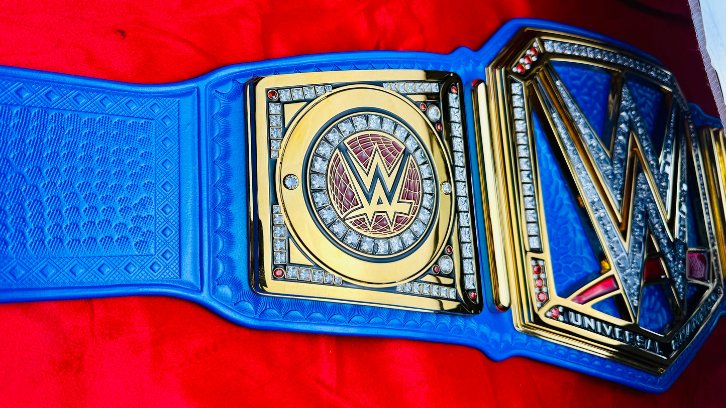 WWE Universal Replica Championship (BLUE) Hand Crafted Real Leather Strap