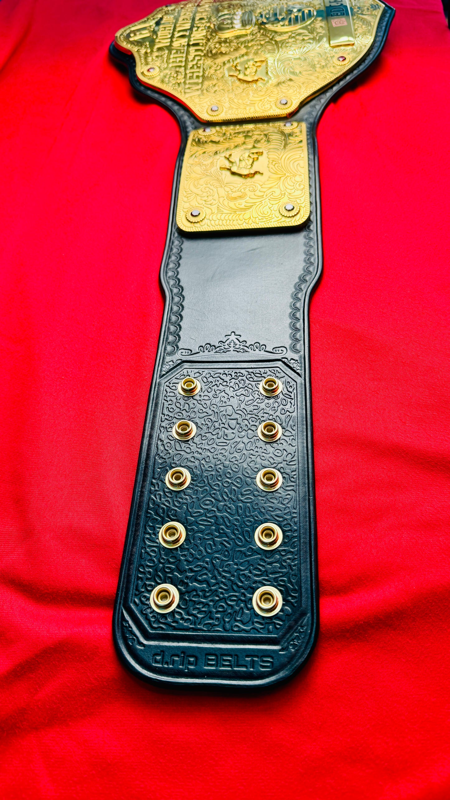 WWE Big Gold Replica Championship Hand Crafted Real Leather Strap