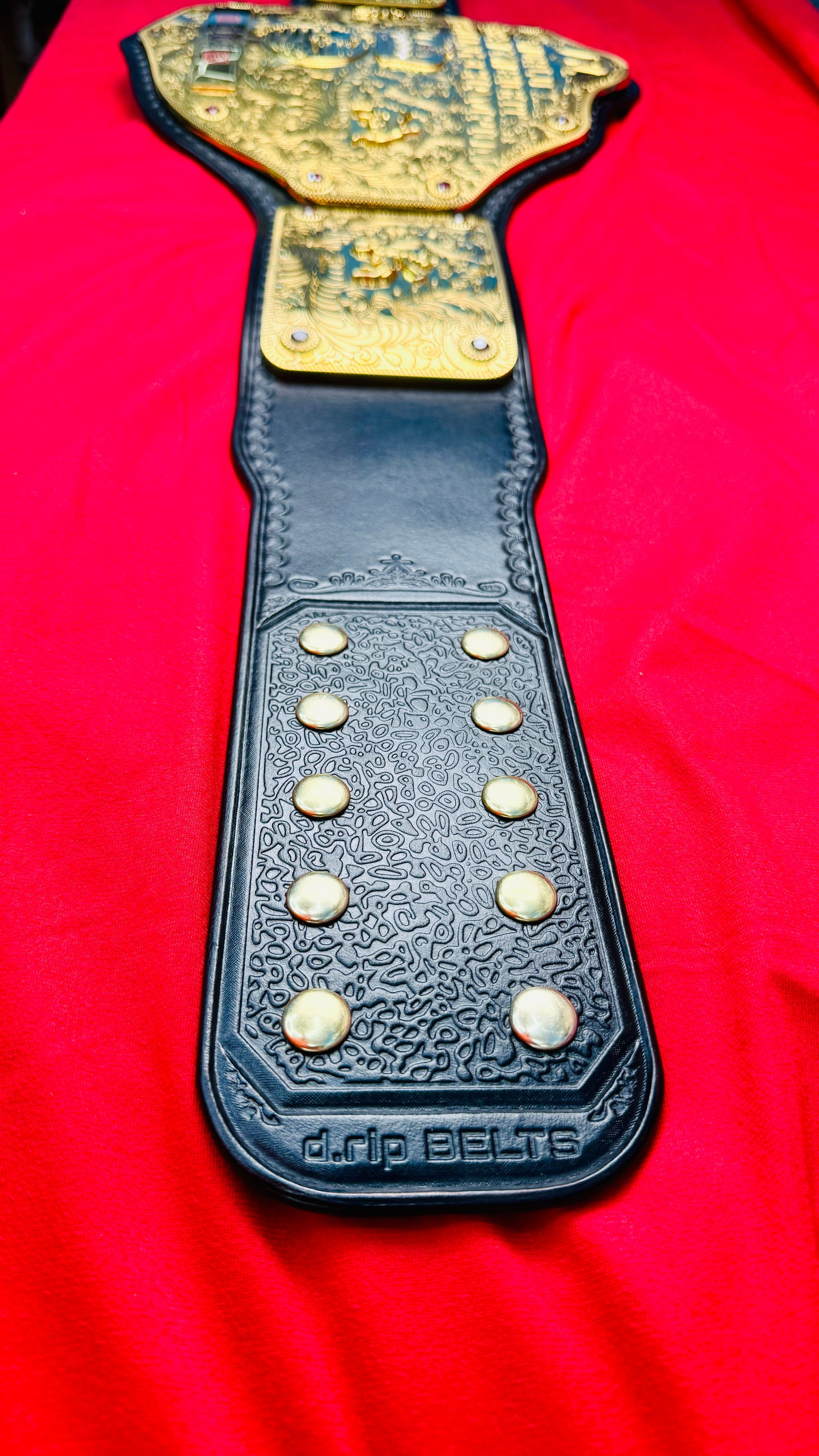 WWE Big Gold Replica Championship Hand Crafted Real Leather Strap