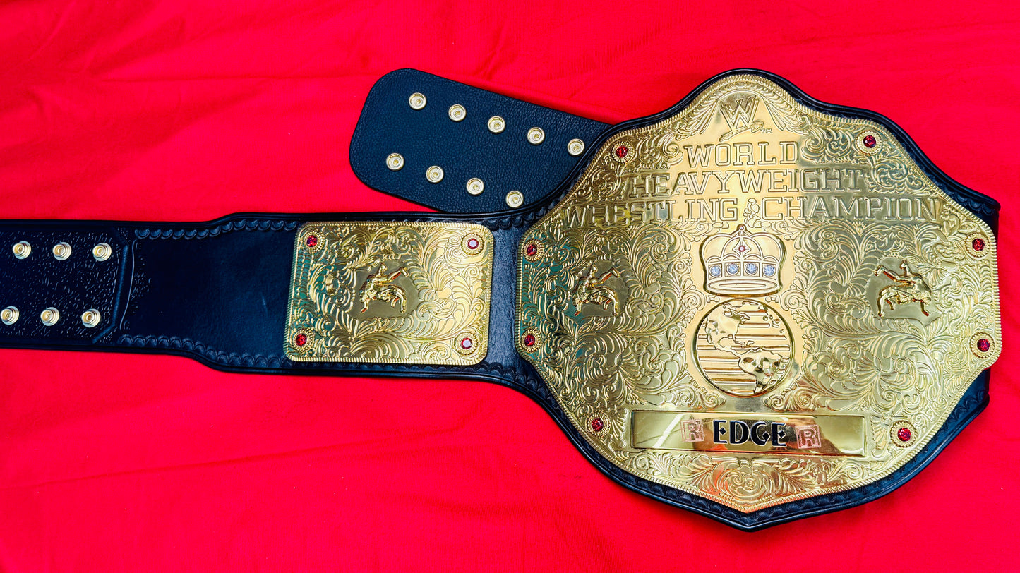 WWE Big Gold Replica Championship Hand Crafted Real Leather Strap