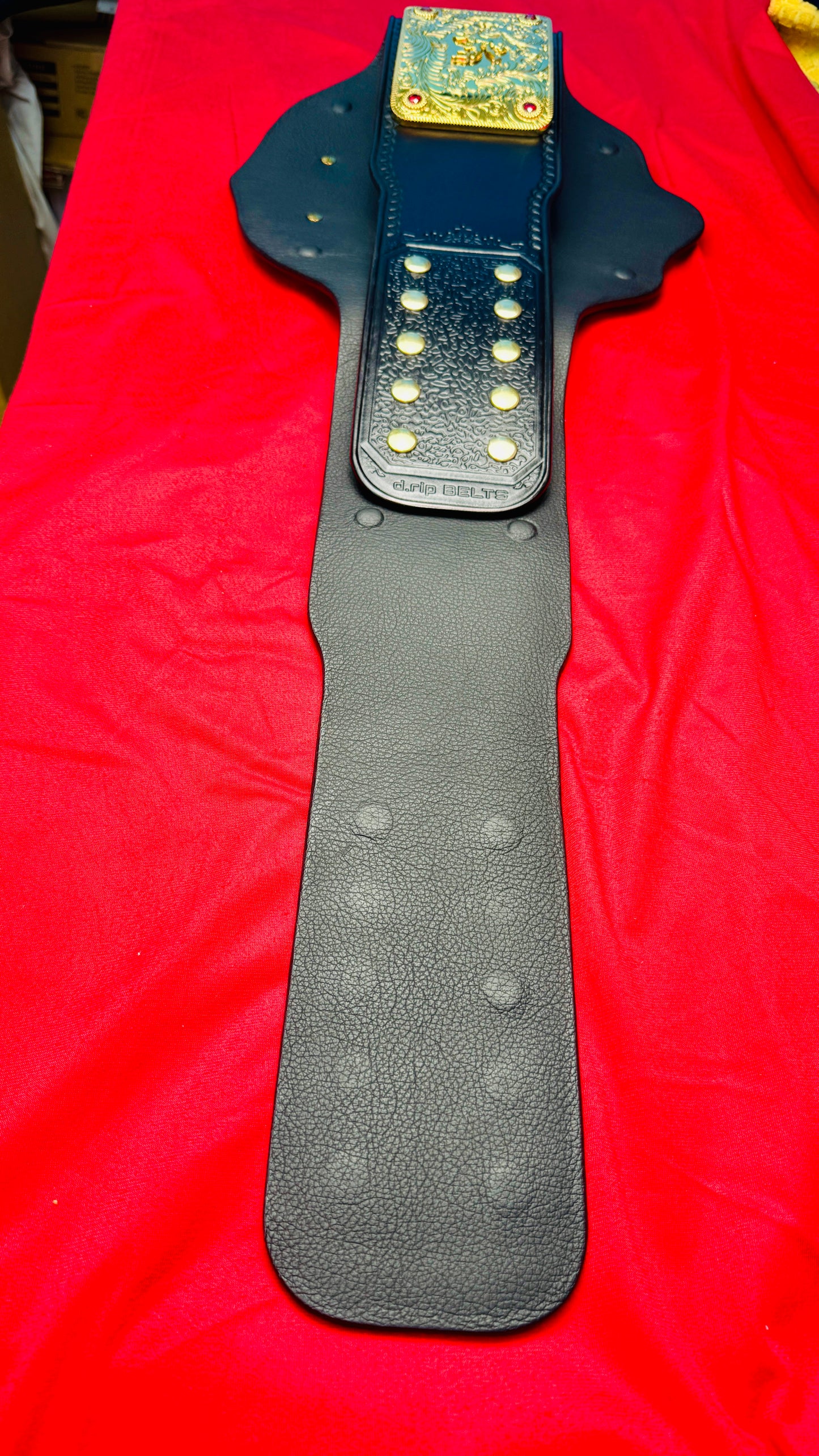 WWE Big Gold Replica Championship Hand Crafted Real Leather Strap