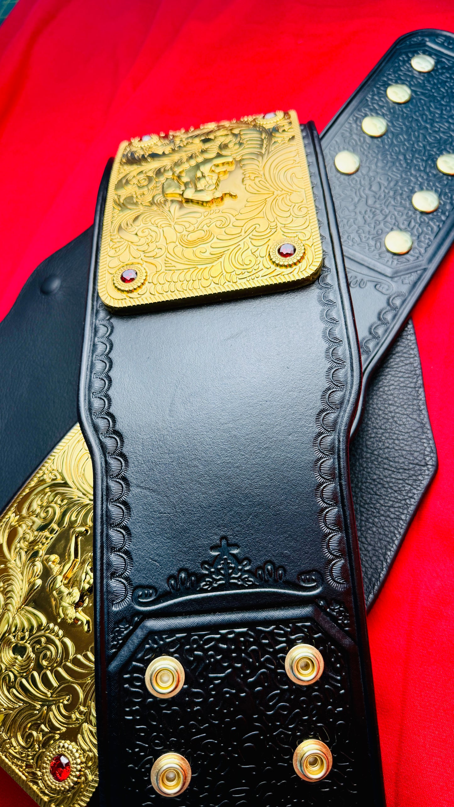 WWE Big Gold Replica Championship Hand Crafted Real Leather Strap