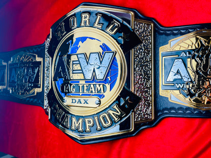 AEW Tag Team Replica Championship Hand Crafted Real Leather Strap