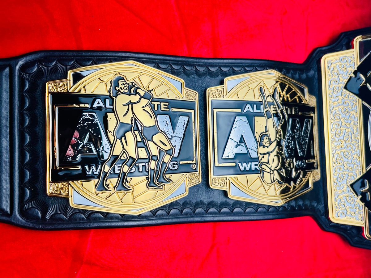 AEW Tag Team Replica Championship Hand Crafted Real Leather Strap