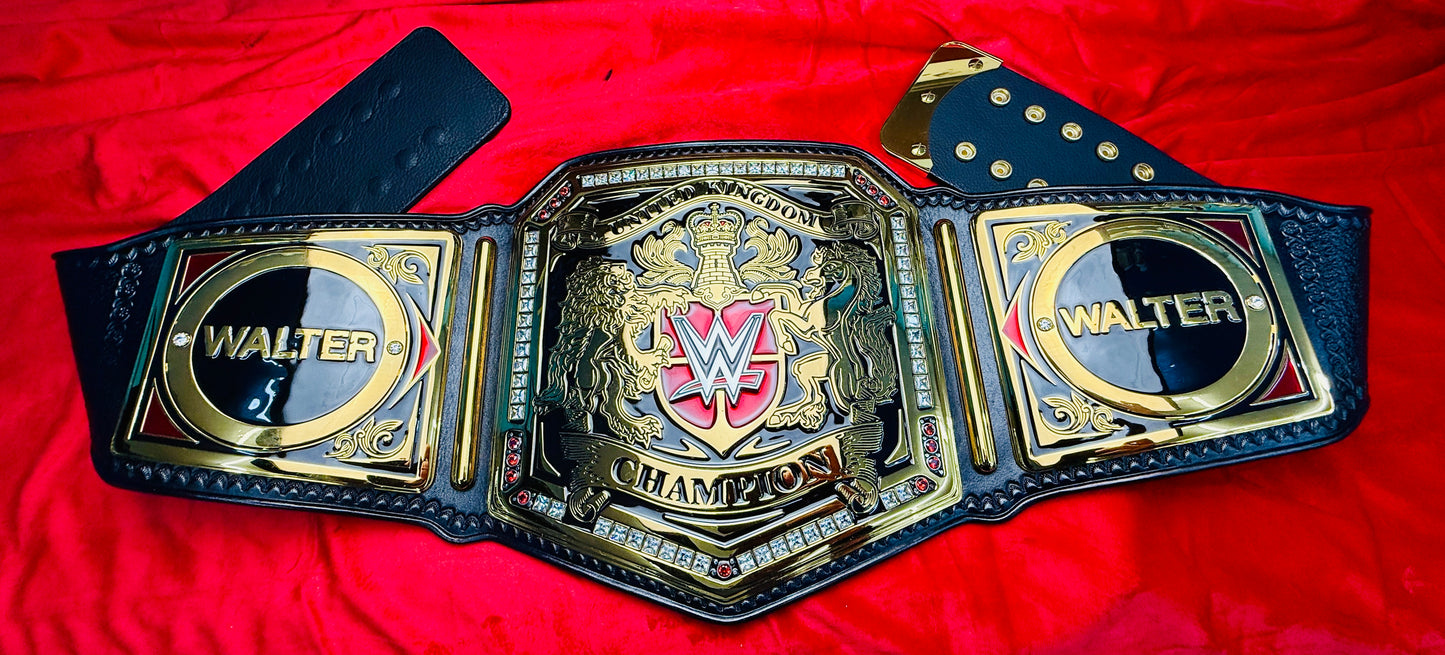 WWE NXT UK MEN's Replica Championship Hand Crafted Real Leather Strap