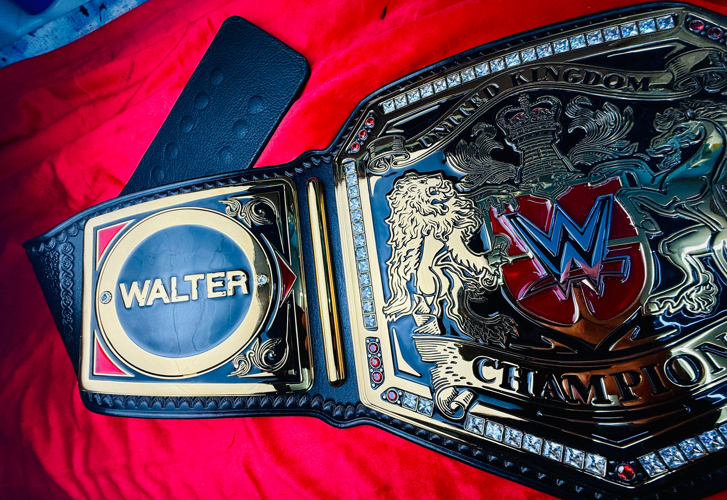 WWE NXT UK MEN's Replica Championship Hand Crafted Real Leather Strap