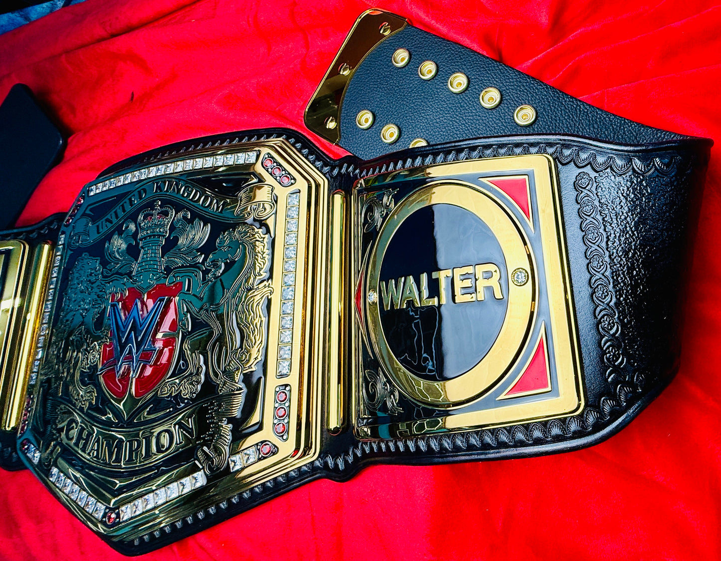 WWE NXT UK MEN's Replica Championship Hand Crafted Real Leather Strap