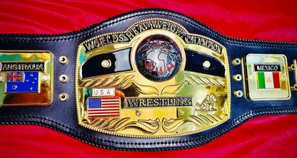 Fandu NWA Domed Globe Replica Championship Hand Crafted Real Leather Strap
