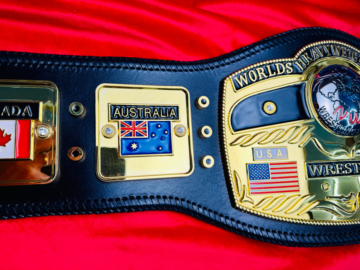 Fandu NWA Domed Globe Replica Championship Hand Crafted Real Leather Strap
