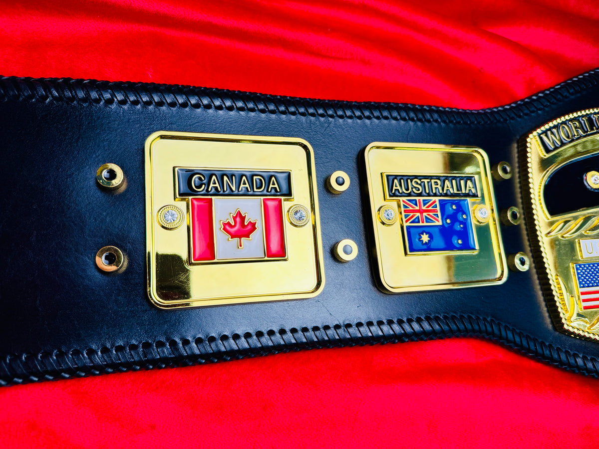 Fandu NWA Domed Globe Replica Championship Hand Crafted Real Leather Strap
