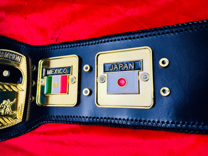 Fandu NWA Domed Globe Replica Championship Hand Crafted Real Leather Strap