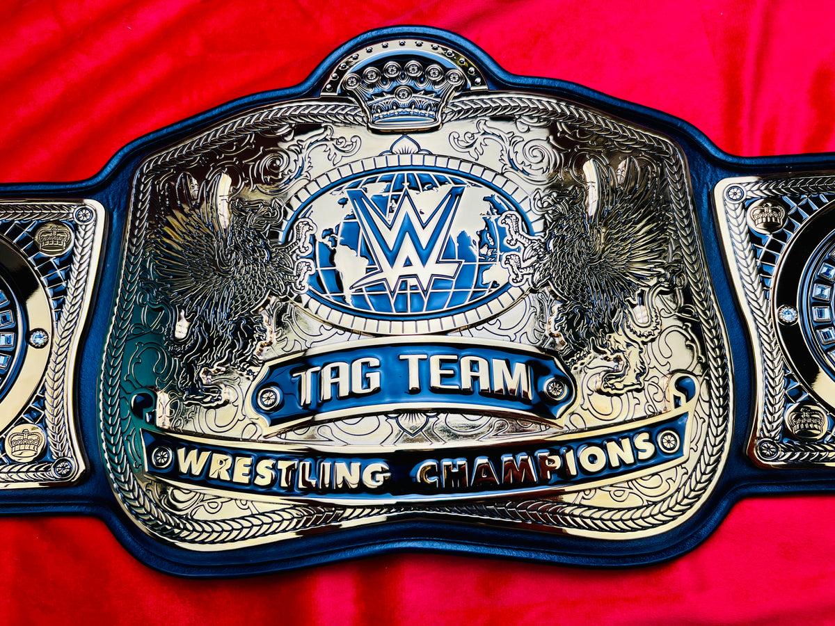WWE SmackDown Tag Team Replica Championship Hand Crafted Real Leather Strap