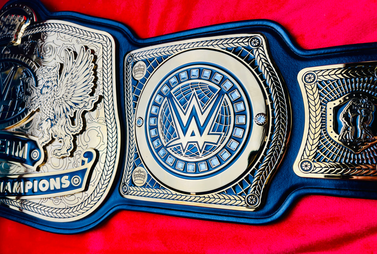 WWE SmackDown Tag Team Replica Championship Hand Crafted Real Leather Strap
