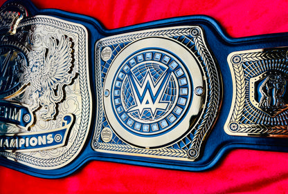 WWE SmackDown Tag Team Replica Championship Hand Crafted Real Leather Strap