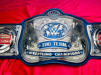 WWE SmackDown Tag Team Replica Championship Hand Crafted Real Leather Strap