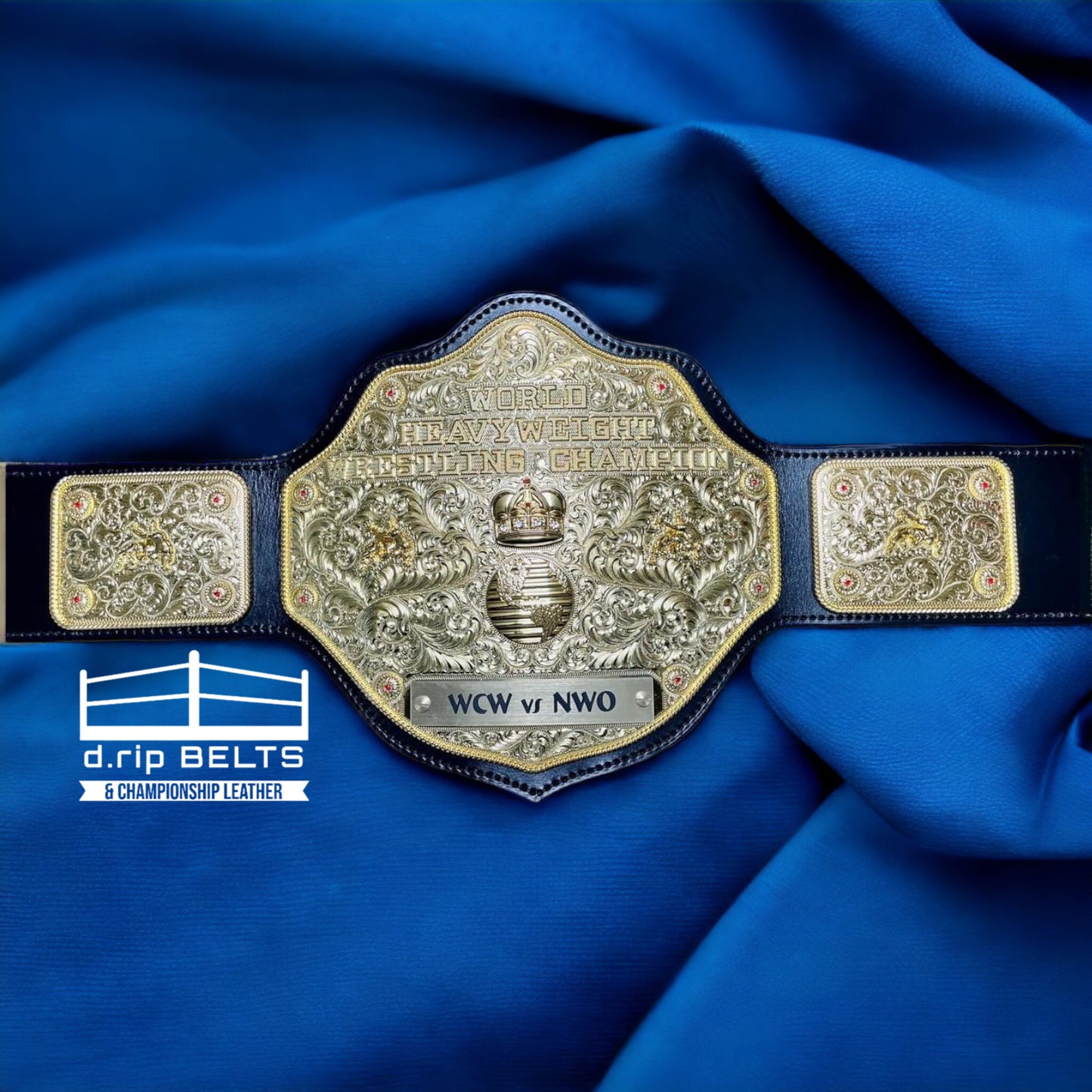 WCW Crumrine Big Gold Replica Championship Hand Crafted Real Leather Strap