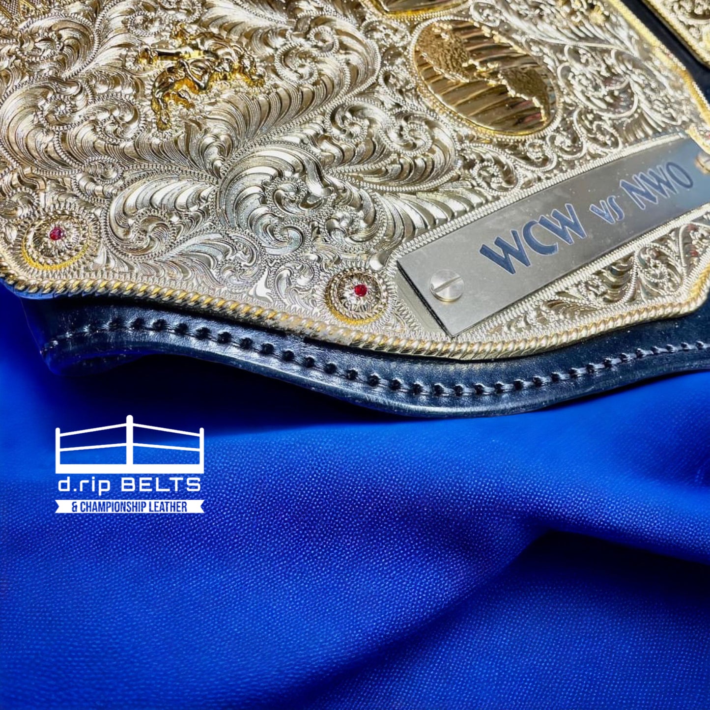 WCW Crumrine Big Gold Replica Championship Hand Crafted Real Leather Strap